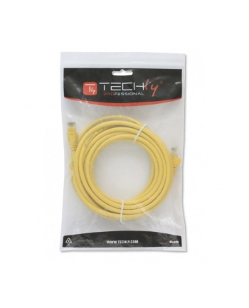 PatchCord Techly Cat.5e UTP CCA 0,25m żółty