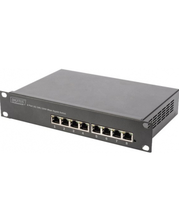 Switch niezarządzalny DIGITUS 10'' Rack Gigabit 8x10/100/1000Mbps Base-TX, metalowa obudowa