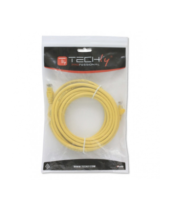 PatchCord Techly Cat.5e UTP CCA 0,25m żółty