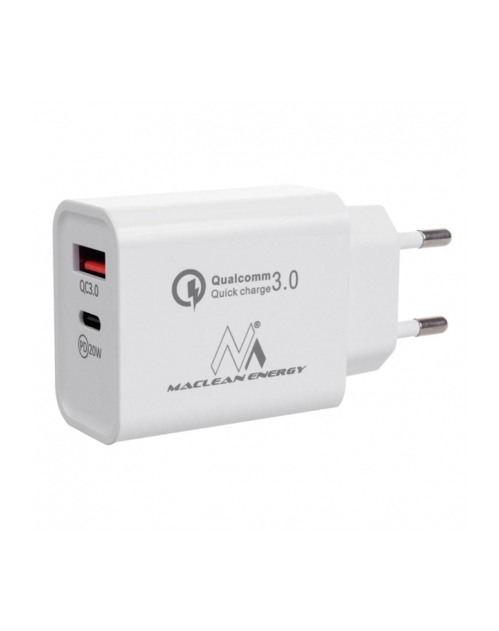 Ładowarka sieciowa Maclean MCE485 W QC 3.0 PD 2xUSB biała główny