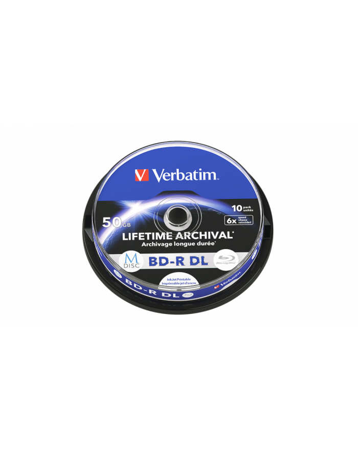 BD-R DL Verbatim M-Disc 50GB 6x Inkjet Printable (Spindle 10) główny