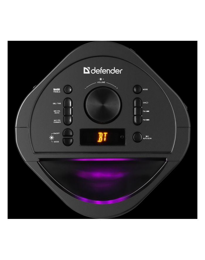 Głośnik Defender BOOMER 40 Bluetooth 40W MP3/FM/SD/USB/AUX/TWS/LED/MIC KARAOKE czarny główny