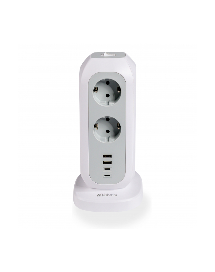 Listwa zasilająca Verbatim (wersja europejska)PT-01 (wersja europejska) Power Tower 11xAC 2xUSB 2xUSB-C główny