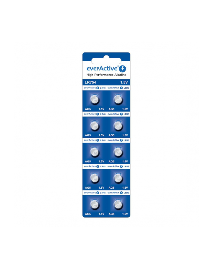 Bateria alkaliczna mini everActive AG5 G5 LR754 LR48 - blister 10 sztuk główny