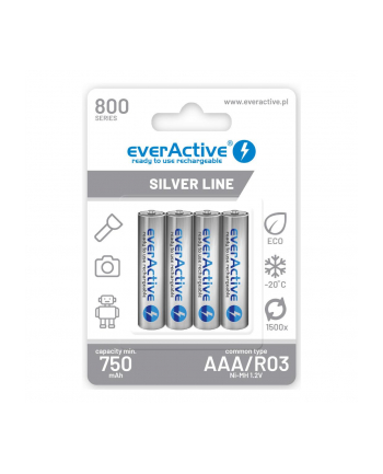  Akumulatorki AAA/R03 everActive Silver Line 800 mAh 4 sztuki