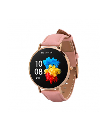 Smartwatch Garett Verona złoto-różowy skórzany