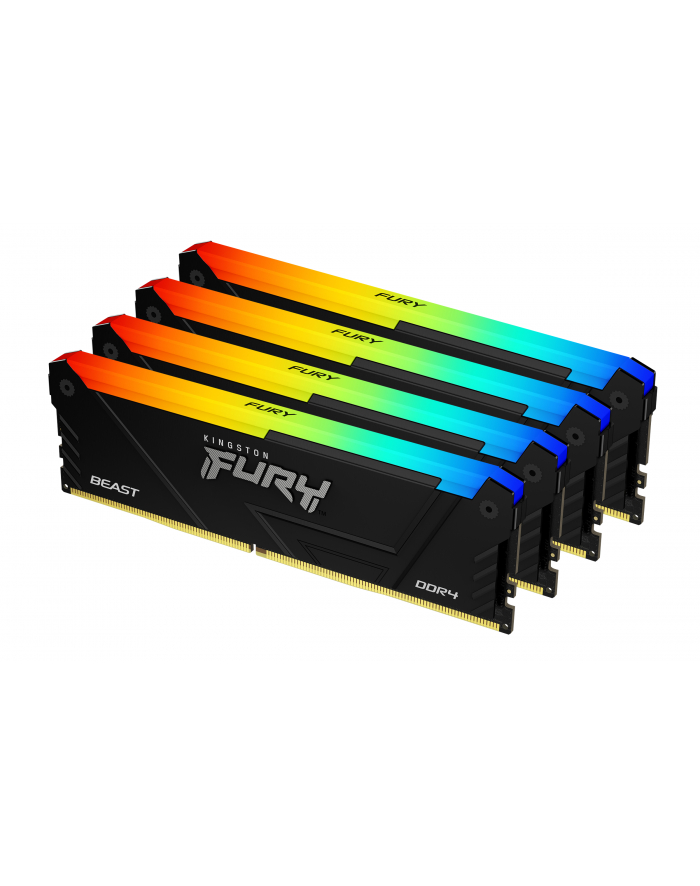 Pamięć DDR4 Kingston Fury Beast RGB 128GB (4x32GB) 3200MHz CL16 1,35V czarna główny