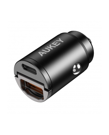 Ładowarka samochodowa Aukey CC-A3 BK USB-A i USB-C, PD 30W