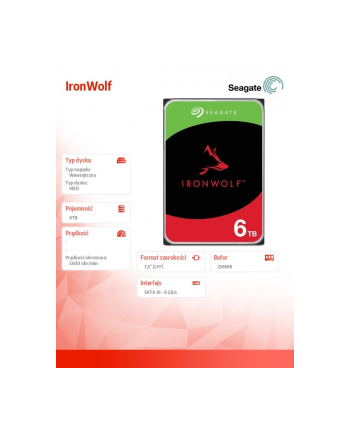 seagate Dysk IronWolf 6TB 3,5 256MB ST6000VN006