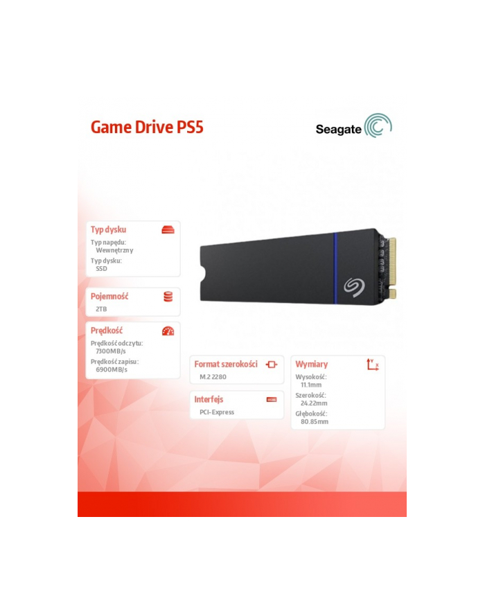 seagate Dysk SSD Game Drive PS5 2TB PCIe M.2 główny