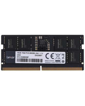 lexar Pamięć do notebooka DDR5 SODIMM 16GB(1*16GB)/5600 CL46 nr 1
