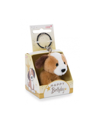 NICI 48132 Brelok pluszowy na klucze Pies 6cm '';Happy Birthday''; w pudełku prezentowym