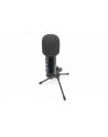 digitus Mikrofon pojemnościowy USB, metalowy, ramię z gwintem 3/8 cala, pop filtr, z kablem USB 1,5m, Czarny - nr 2