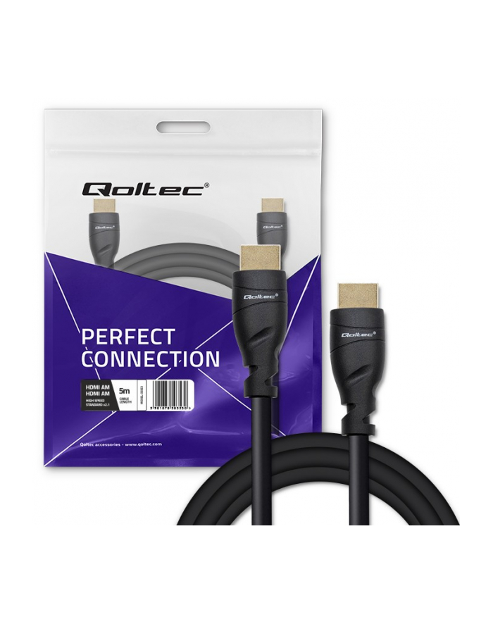 qoltec Kabel HDMI v2.1 Ultra High Speed 8K | 60Hz | 26AWG | 5m Złoty główny