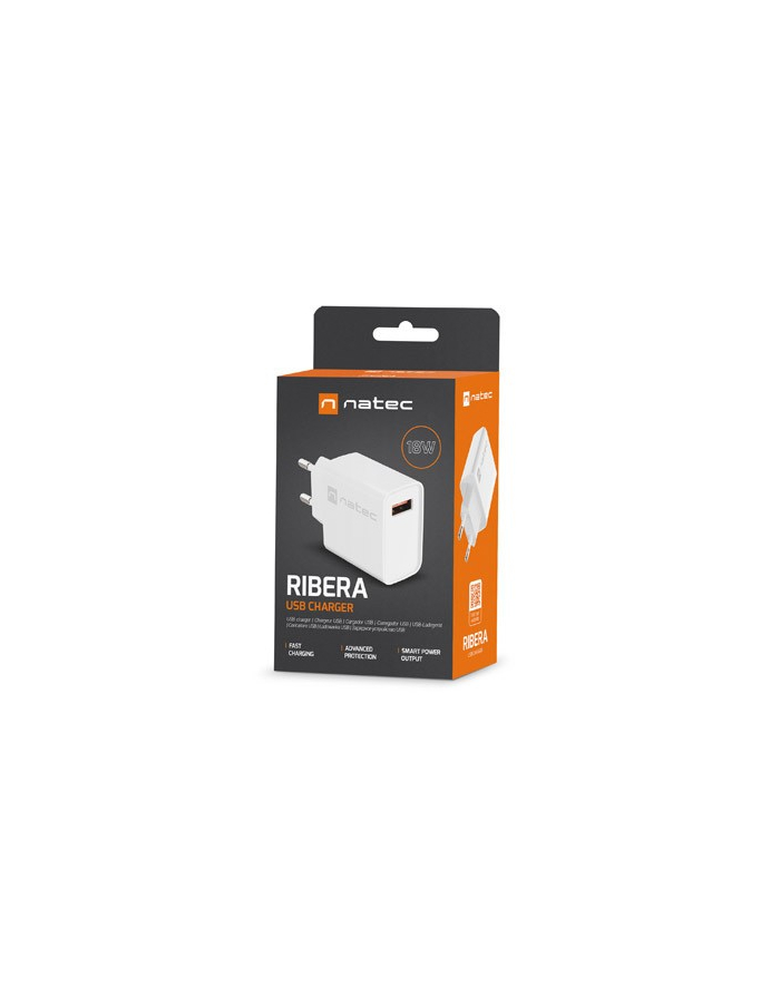 natec Ładowarka sieciowa Ribera 1x USB-A 18W Biała główny