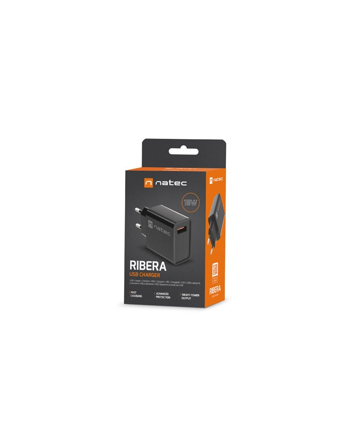 natec Ładowarka sieciowa Ribera 1x USB-A 18W Czarna główny