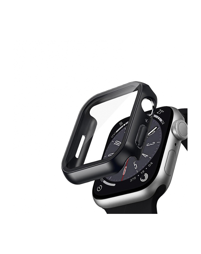 crong Etui ze szkłem Hybrid Watch Case Apple Watch 45mm Czarne główny