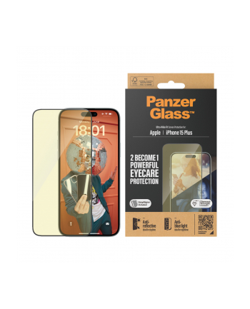 Panzerglass Ultra Wide Fit Szkło Antyrefleksyjne Z Filtrem Światła Niebieskiego Iphone 15 Plus (2815)