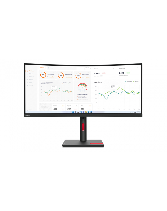 LENOVO ThinkVision T34w-30 34inch VA WLED 21:9 350cd/m2 4ms HDMI DP USB-C 3.2 G1 główny