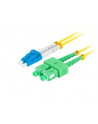 lanberg Patchcord światłowodowy sm lc/upc-sc/apc duplex 3.0mm lszh g657a1 2m żółty - nr 7
