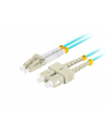 lanberg Patchcord światłowodowy mm lc/upc-sc/upc duplex 3.0mm om3 50/125 0.5m aqua - nr 1