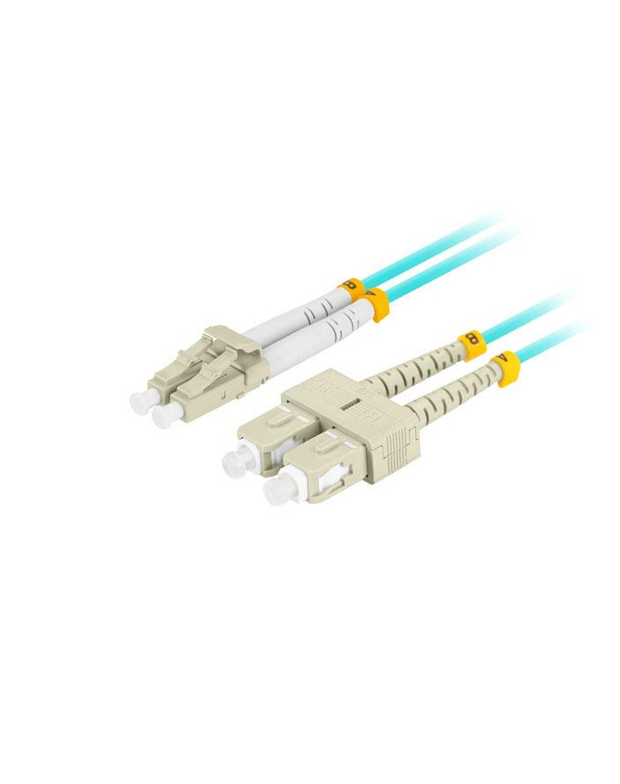 lanberg Patchcord światłowodowy mm lc/upc-sc/upc duplex 3.0mm om3 50/125 1m aqua główny