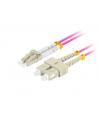 lanberg Patchcord światłowodowy mm lc/upc-sc/upc duplex 3.0mm om4 50/125 0.5m fioletowy - nr 6