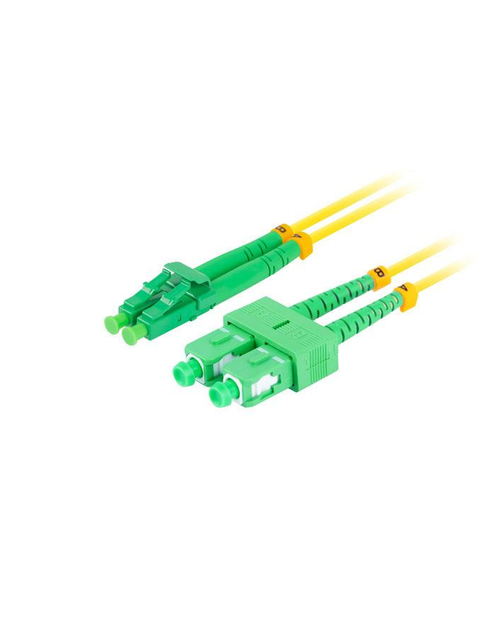 lanberg Patchcord światłowodowy sm sc/apc-lc/apc duplex 3.0mm lszh g657a1 1m żółty główny