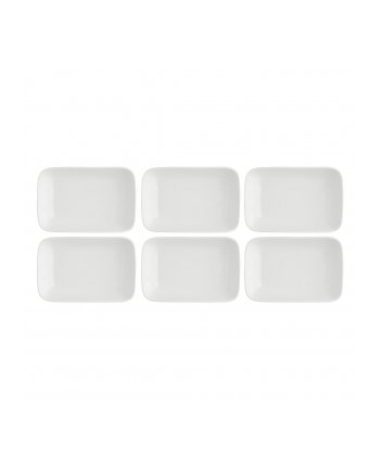 no name Zestaw 6 miseczek prostokątnych Essenziale New Age - Biały, 11 x 8 cm