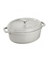 no name Garnek żeliwny owalny Staub - 32 ltr, Biała trufla - nr 1