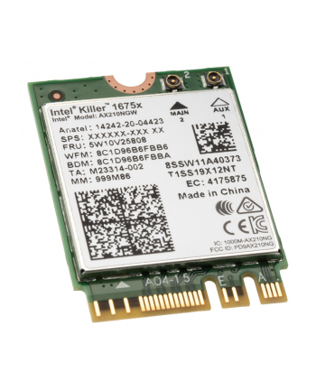 INTEL NIC WI-FI 6E AX210 1675 2x2 AX R2 6GHz + BT No vPro