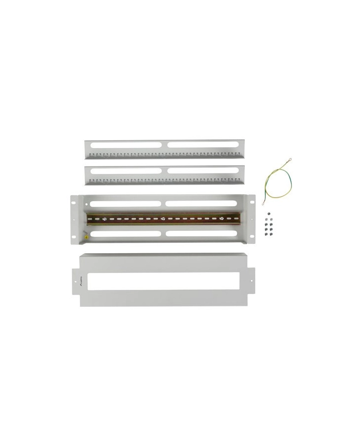 Panel dystrybucji napięć Lanberg 19'' 3U z szyną DIN TS-35 szary główny