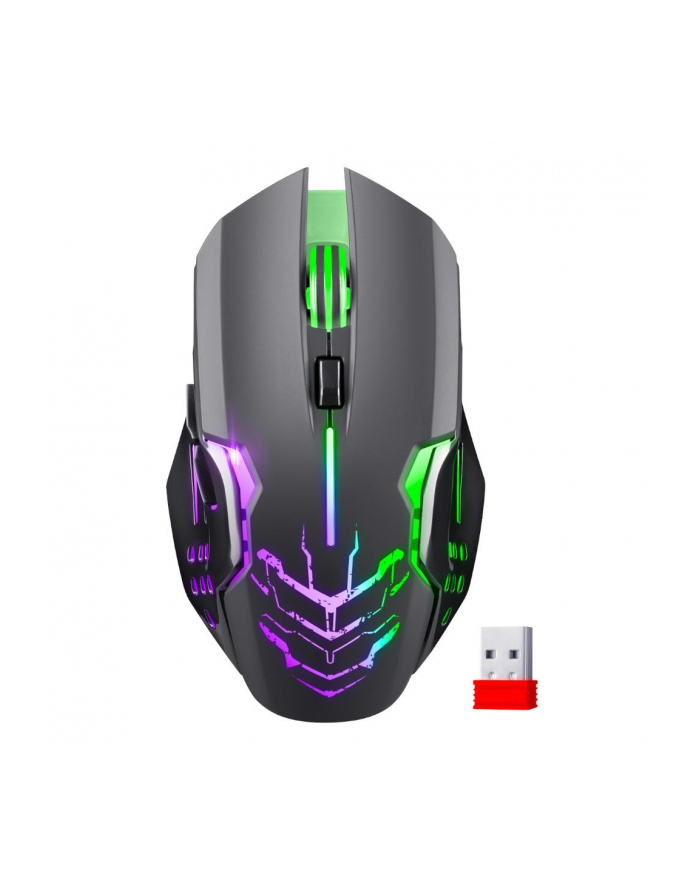 Mysz bezprzewodowa Defender KATANA GM-511 optyczna 3200dpi czarna RGB AKUMULATOR 7 przycisków Gaming bezklikowa silent główny