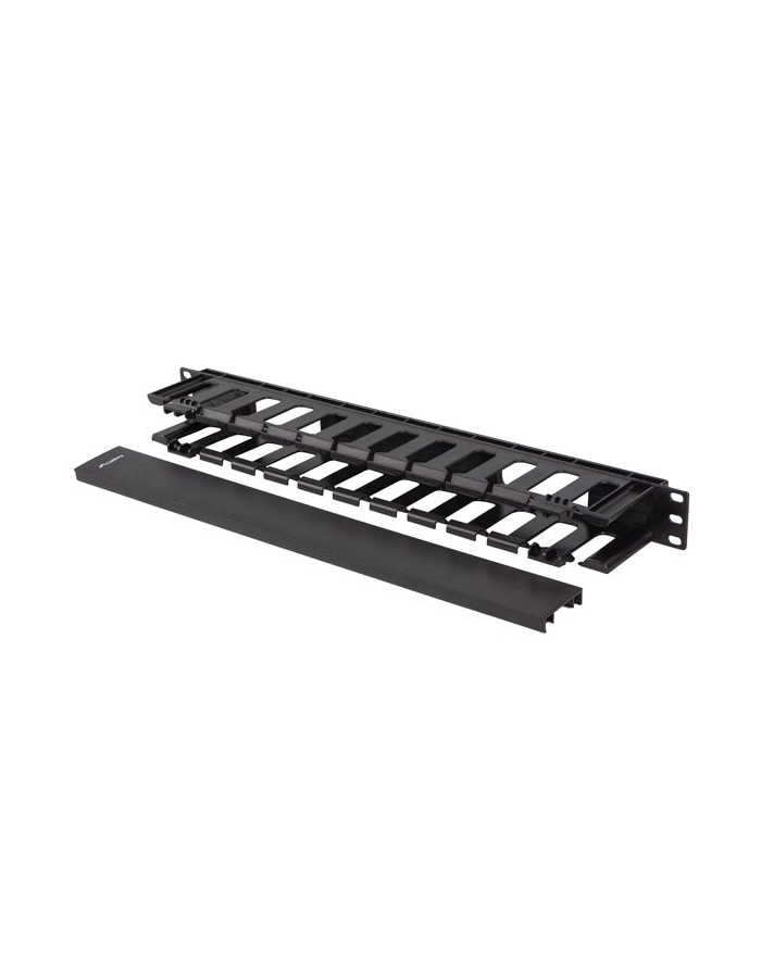 Organizer kabli Lanberg AK-1703-B 19'' 1U plastikowy z zaślepką typ A czarny główny