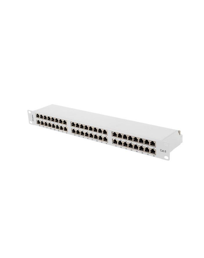 Patch panel Lanberg PPS6-1048-S 48 port 1U 19'' kat.6 FTP ekranowany szary główny