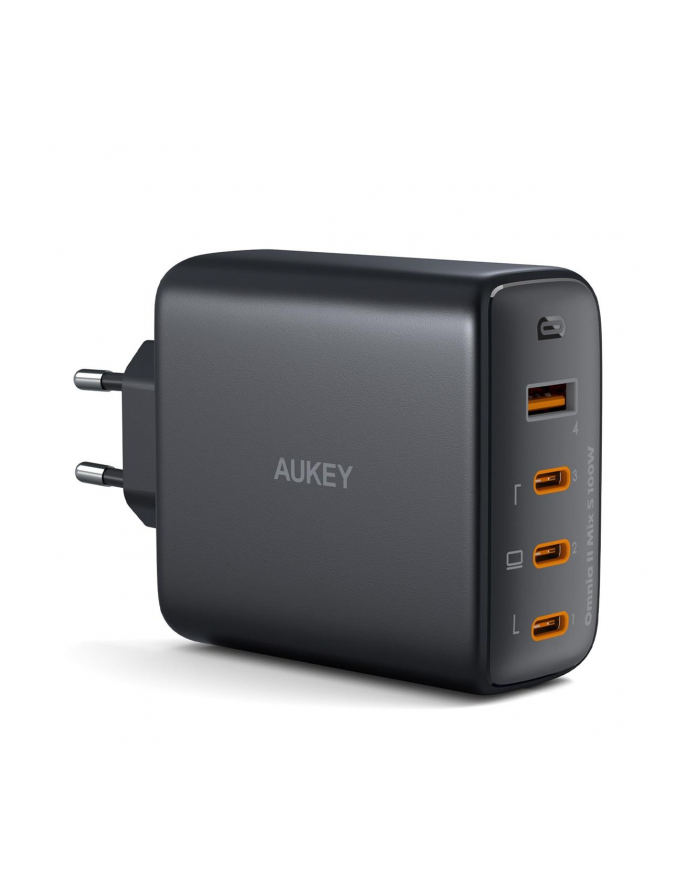 Ładowarka sieciowa Aukey PA-B7S BK GaN, 3x USB-C, USB-A, QC, PD 100W główny