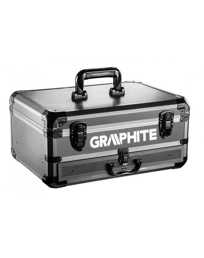 Zestaw Graphite Energy+ w walizce aluminiowej: wiertarko-wkrętarka z zdejmowanym uchwytem, 2 akumulatory 20Ah, ładowarka oraz 109 akcesoriów główny