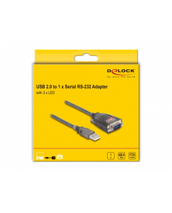 DELOCK DELOCK 61400 CABLE GENDER CHANGER USB A RS-232 BLACK  ()