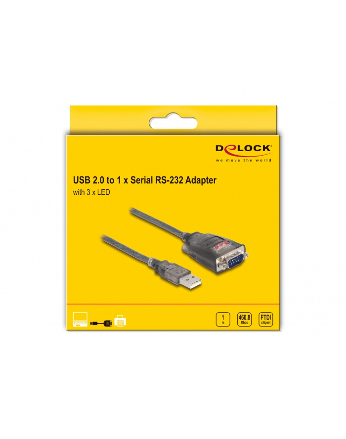DELOCK DELOCK 61400 CABLE GENDER CHANGER USB A RS-232 BLACK  () główny