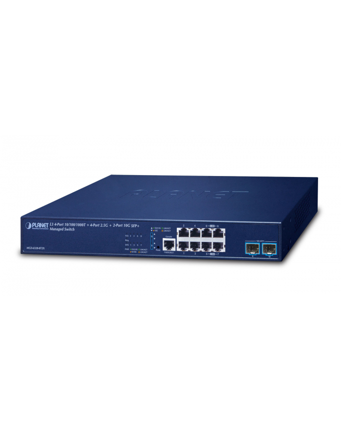 Planet L3 4 Port 10 100 1000T + Zarządzany Gigabit Ethernet (10 1000) 1U (MGS63208T2X) główny