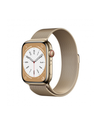 Apple Watch Series 8 GPS + Koperta 45mm Ze Stali Nierdzewnej W Kolorze Złotym + Bransoleta Mediolańska W Kolorze Złotym (MNKQ3ULA)