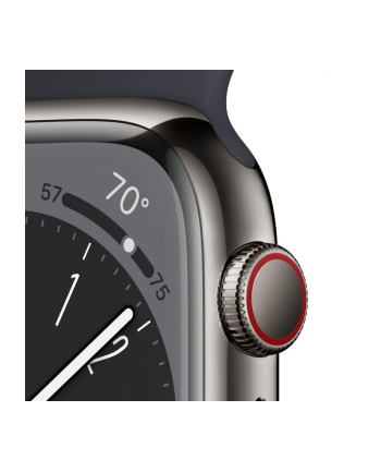 Apple Watch Series 8 Gps + Cellular 45mm Koperta Ze Stali Nierdzewnej W Kolorze Grafitowym Z Paskiem Sportowym W Kolorze Północy (MNKU3UL/A)