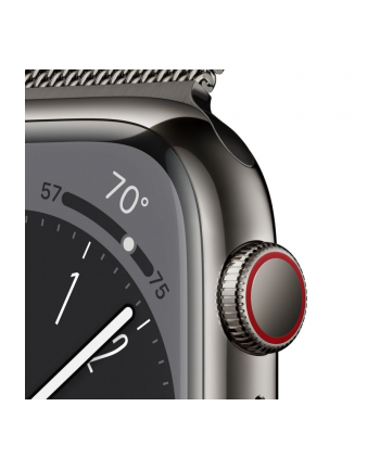 Apple Watch Series 8 Gps Oled Koperta 45mm Z Stali Nierdzewnej W Kolorze Grafitowym Z Bransoletą Mediolańską W Kolorze Grafitowym  (Mnkx3Ula)