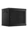 Szafa instalacyjna Lanberg rack wisząca 19'' 9U 600x450 drzwi perforowane czarna (flat pack) - nr 1