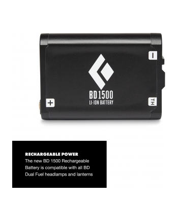 Black Diamond BD 1500 Battery ' Charger, Set (Kolor: CZARNY, charger with battery)