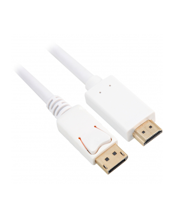 Sharkoon adapter cable Displayport 1.2 > HDMI 4K (Kolor: BIAŁY, 3 meters)