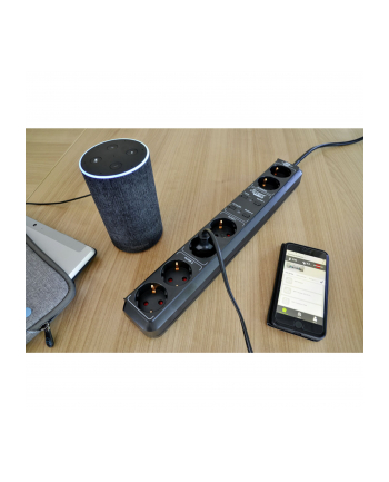 Brennenstuhl Connect Eco-Line WiFi socket strip 6-way (Kolor: CZARNY, 1.5 meters, timer, voice control)