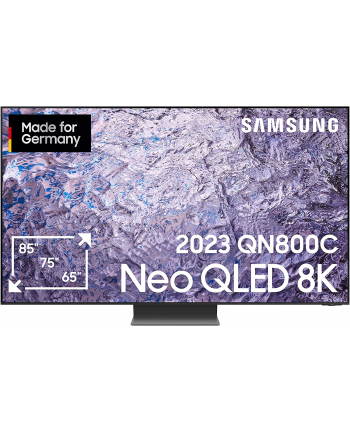 SAMSUNG Neo QLED GQ-65QN800C, QLED television (163 cm (65 inches), Kolor: CZARNY/silver, 8K/FUHD, twin tuner, HDR, Dolby Atmos, 100Hz panel)