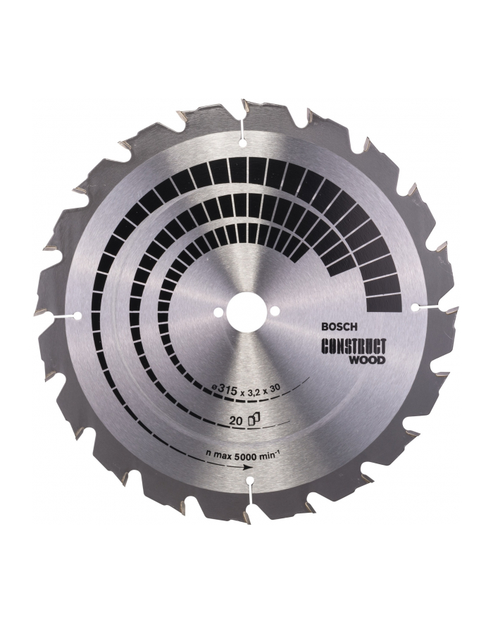 bosch powertools Bosch circular saw blade Construct Wood, 315mm, 20Z (bore 30mm, for table saws) główny