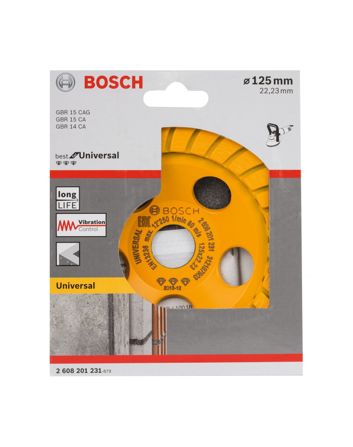 bosch powertools Bosch diamond cup wheel Best for Universal Turbo, 125mm, grinding wheel (bore 22.23mm, for concrete and angle grinders) główny